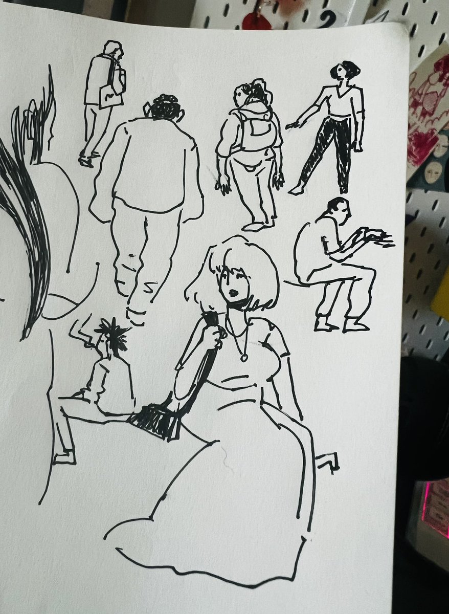 I really like drawing figures super small and with as few lines as possible