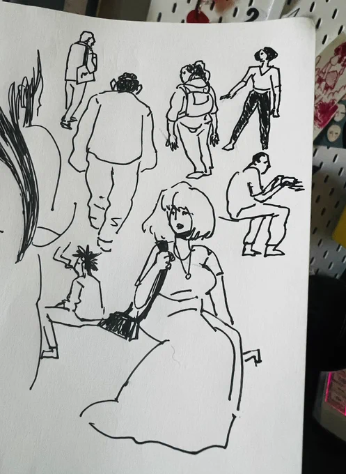 I really like drawing figures super small and with as few lines as possible 