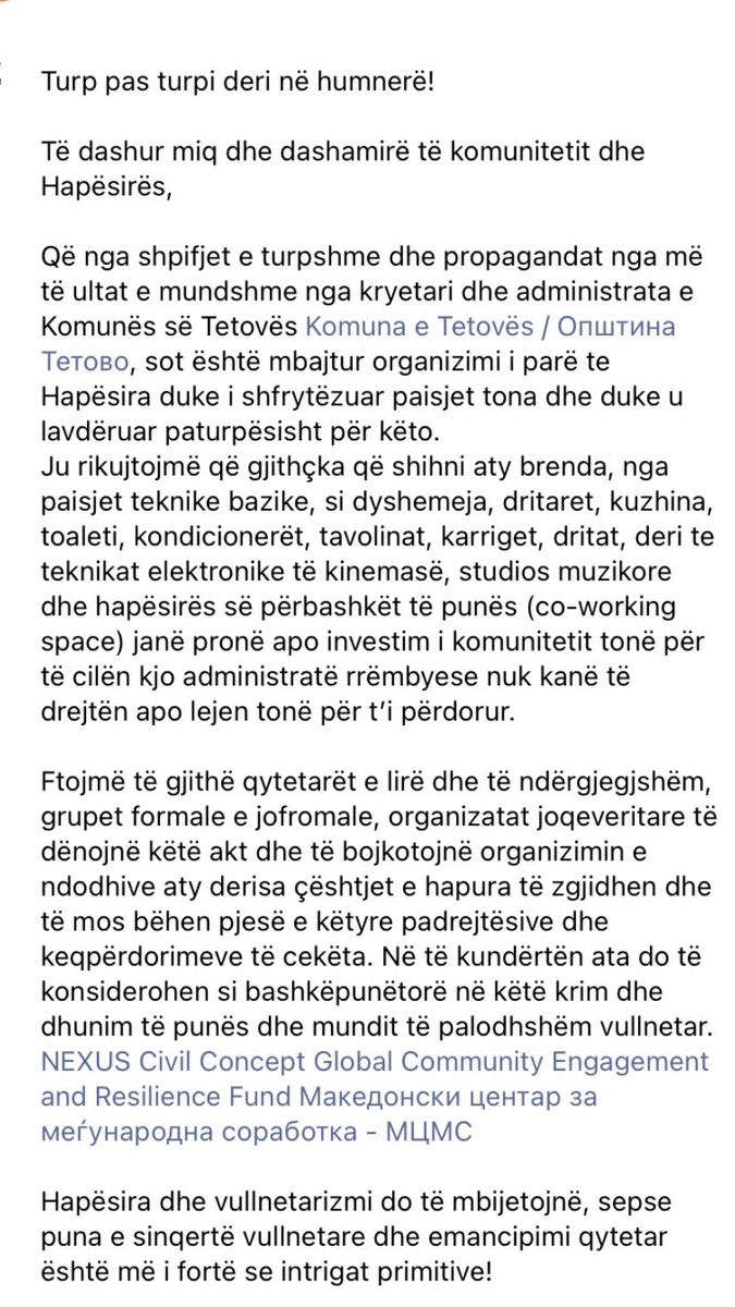 SpaceTetova's tweet image. #SaveTheSpace