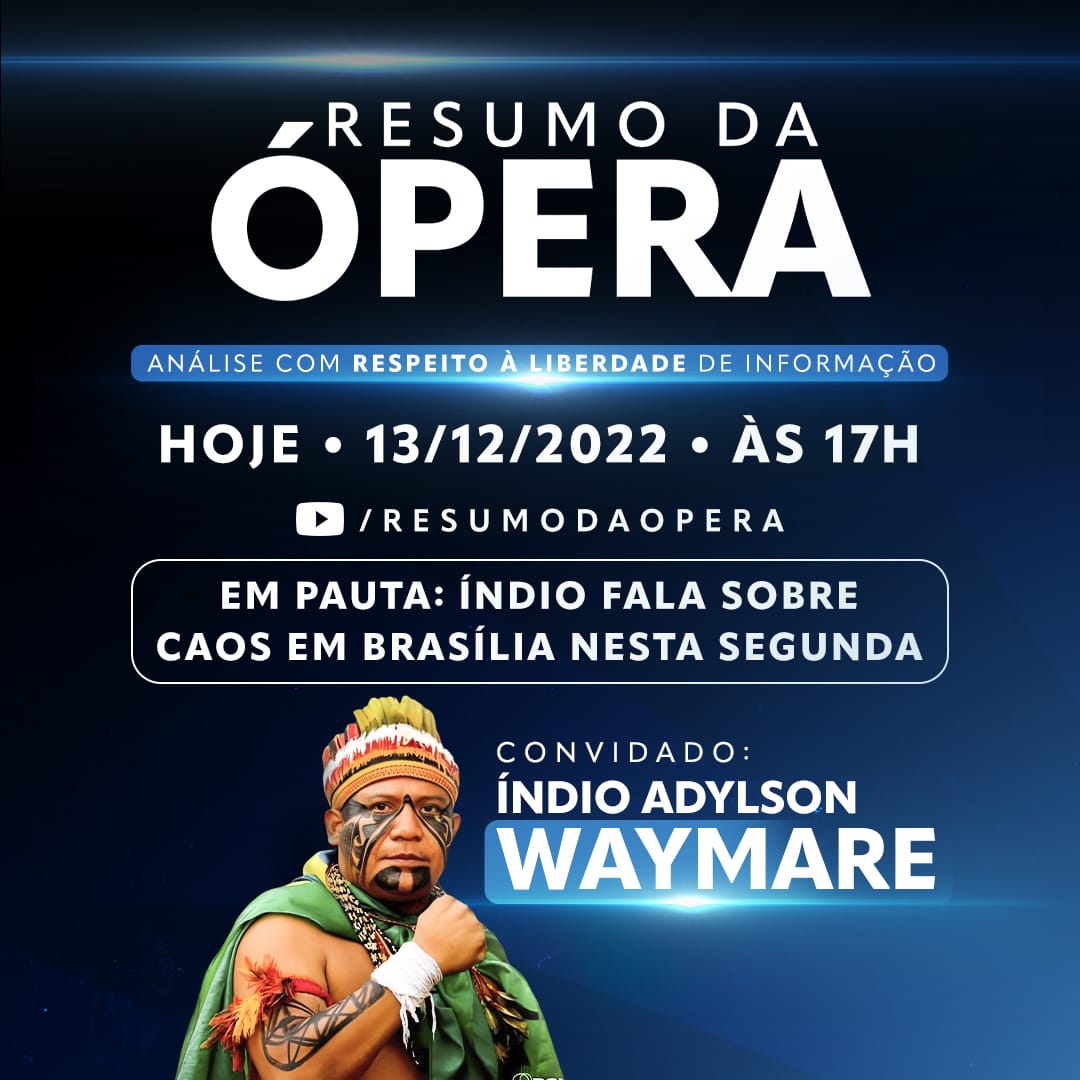 pgresumodaopera's tweet photo. O Indígena Adylson
Waymare, da Etnia Haliti - Paresi do MT, fala hoje no Resumo da Ópera sobre os acontecimentos desta segunda em Brasília.

Assista aqui às 17h👇👇👇
https://t.co/WlKTqIZCrg https://t.co/focHpXdm52