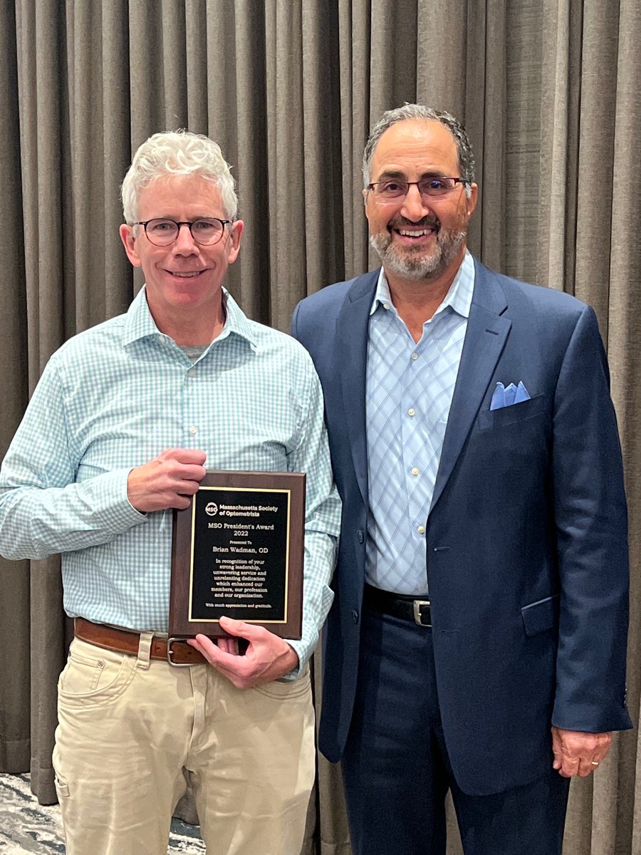 massoptom's tweet photo. Congratulations to Dr. Brian Wadman on receiving the MSO 2022 President’s Award. https://t.co/OaudrhxiIh