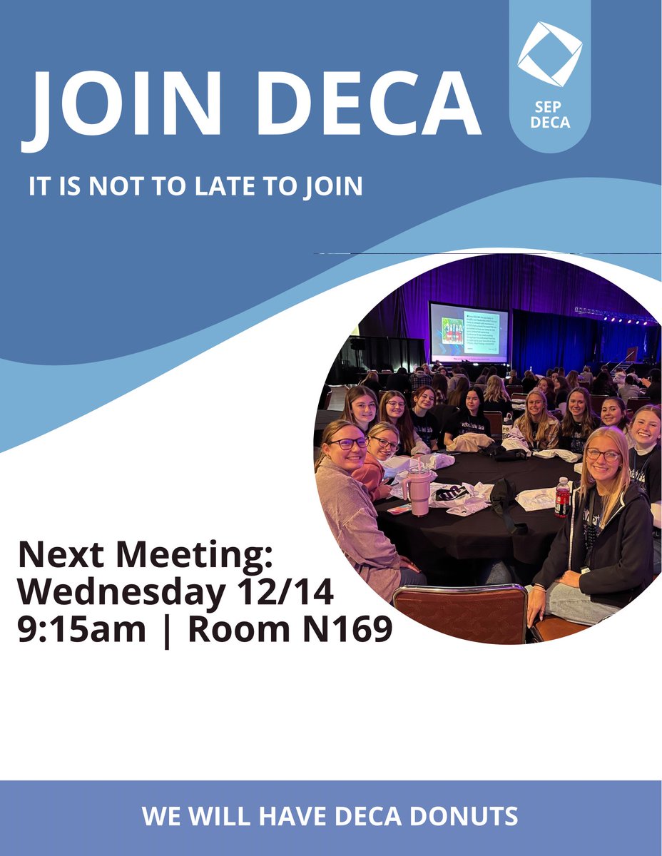 Meeting tomorrow!!! Come get a DECA Donut!!