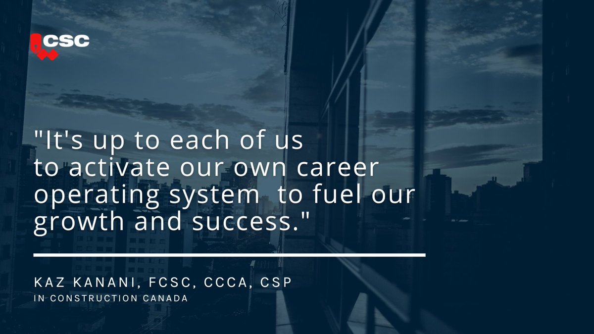 As the world becomes increasingly competitive, being proactive in career &amp; professional development is key. Kaz Kanani, FCSC, CCCA, CSP discusses the topic in detail in CSC's Construction Canada Magazine.
Read his thoughts in the December issue here:
constructioncanada.net/publications/d…