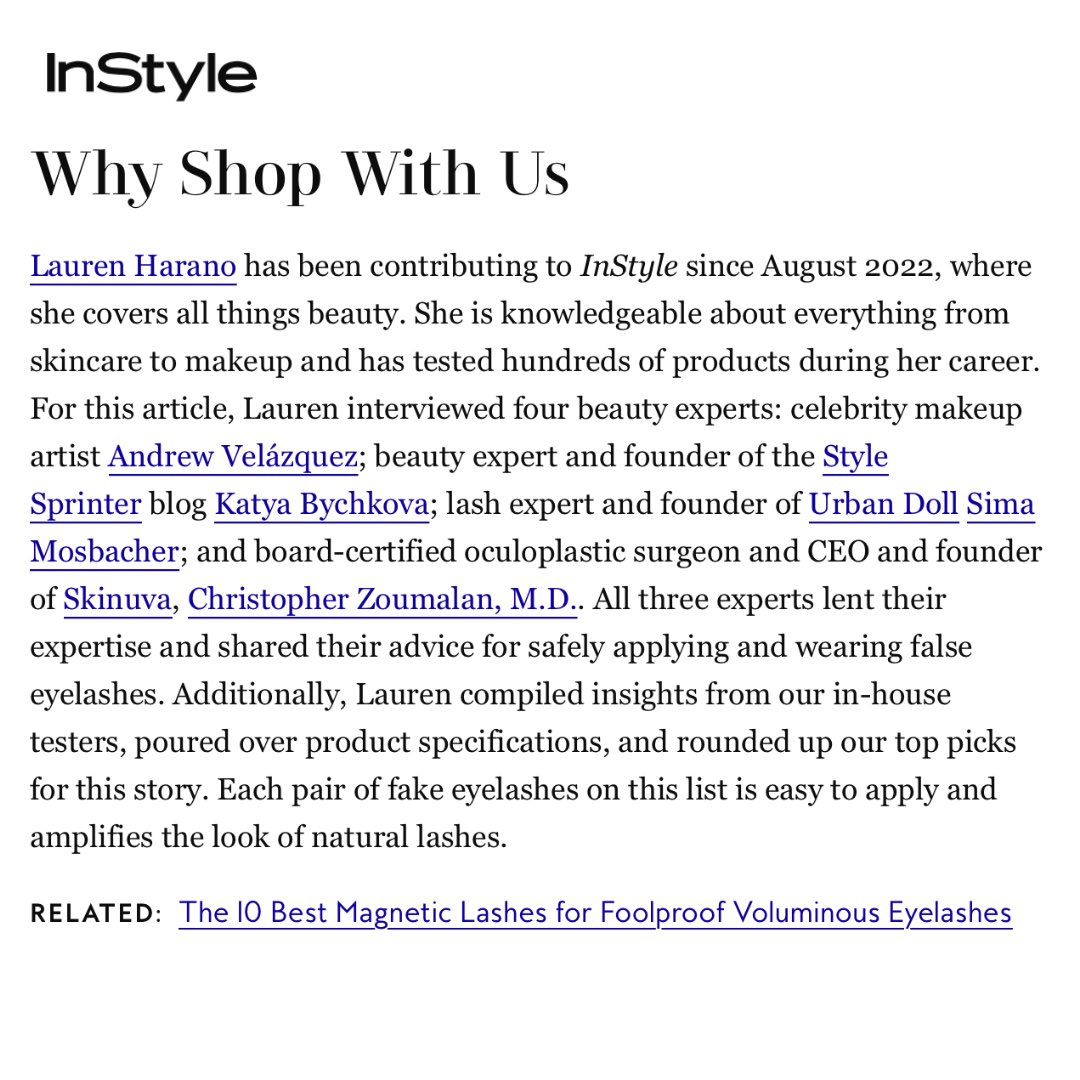 Thank you @instylemagazine #magazine #publication for having my insight in this great article on lashes and lash glue. #publicist  #ceo #agency @LianaGrigoryan0 
#models @SashaPalma #genie click links to read more instyle.com/best-eyelash-g… 

instyle.com/best-false-eye…