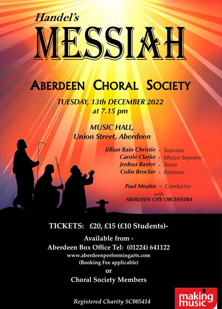 My one Messiah for the season. 

Always love singing this

#Messiah #Aberdeen #Tenor