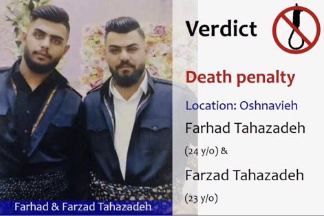 aboutmes7's tweet photo. The family of #FarhadTahaZadeh &amp; #FarzadTahaZadeh have been informed by the IR authorities that their sons will be executed tomorrow (14.12.2022).
The family of these two political prisoners demands immediate action towards saving their children. https://t.co/TI9ng8AGI1