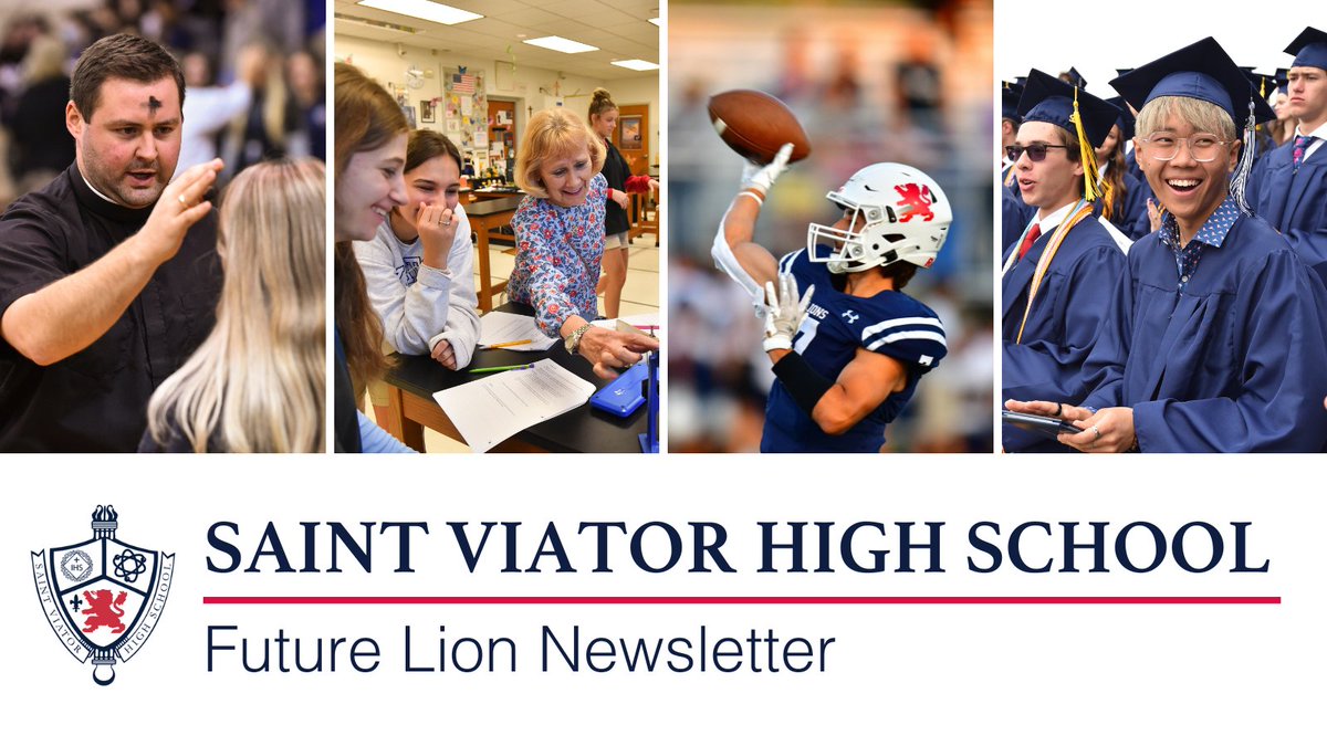 SVHSFutureLion's tweet photo. This week’s Newsletter shares upcoming key dates for the @saintviatorhs admissions timeline. Go Lions!
🦁 Future Lion Newsletter: https://t.co/wFBK9e1HnU
🦁 Cubs Club Newsletter: https://t.co/ksYm0IaO5q
#SaintViator
#TheViatorWay
#ViatorDifference
#FutureLions
#highschool https://t.co/vxXaNVkf6j