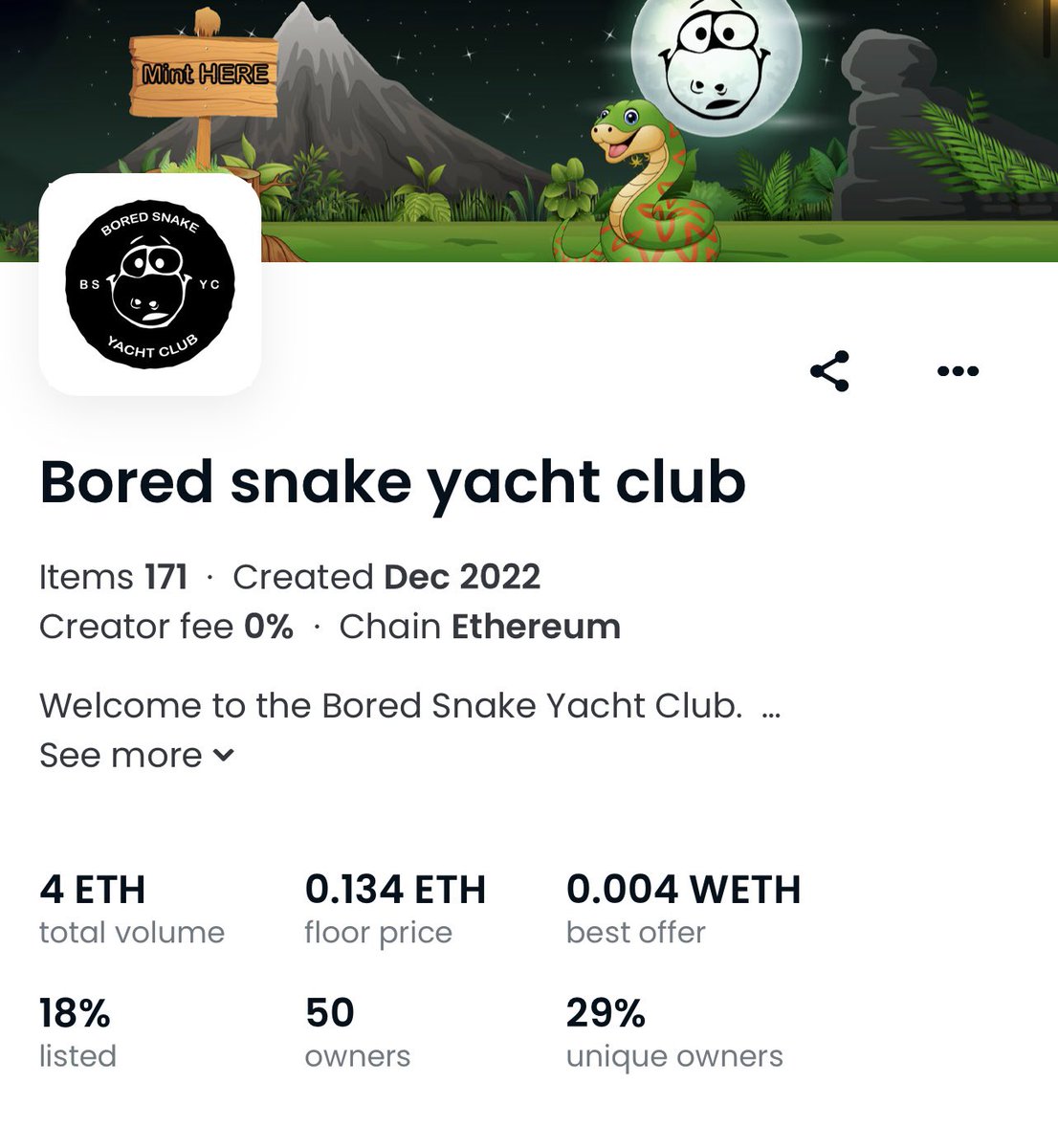 ✅ Mint price: 0.08 $ETH
⭕️ Floor Opensea: 0.14 $ETH
🛑 50 Owner

🌏 mint: shorturl.at/hxELM

👉 Available: 49 NFT

#NFTCommunitys #NFTGiveaways #NFTCollection #NFT #NFTs #freemint