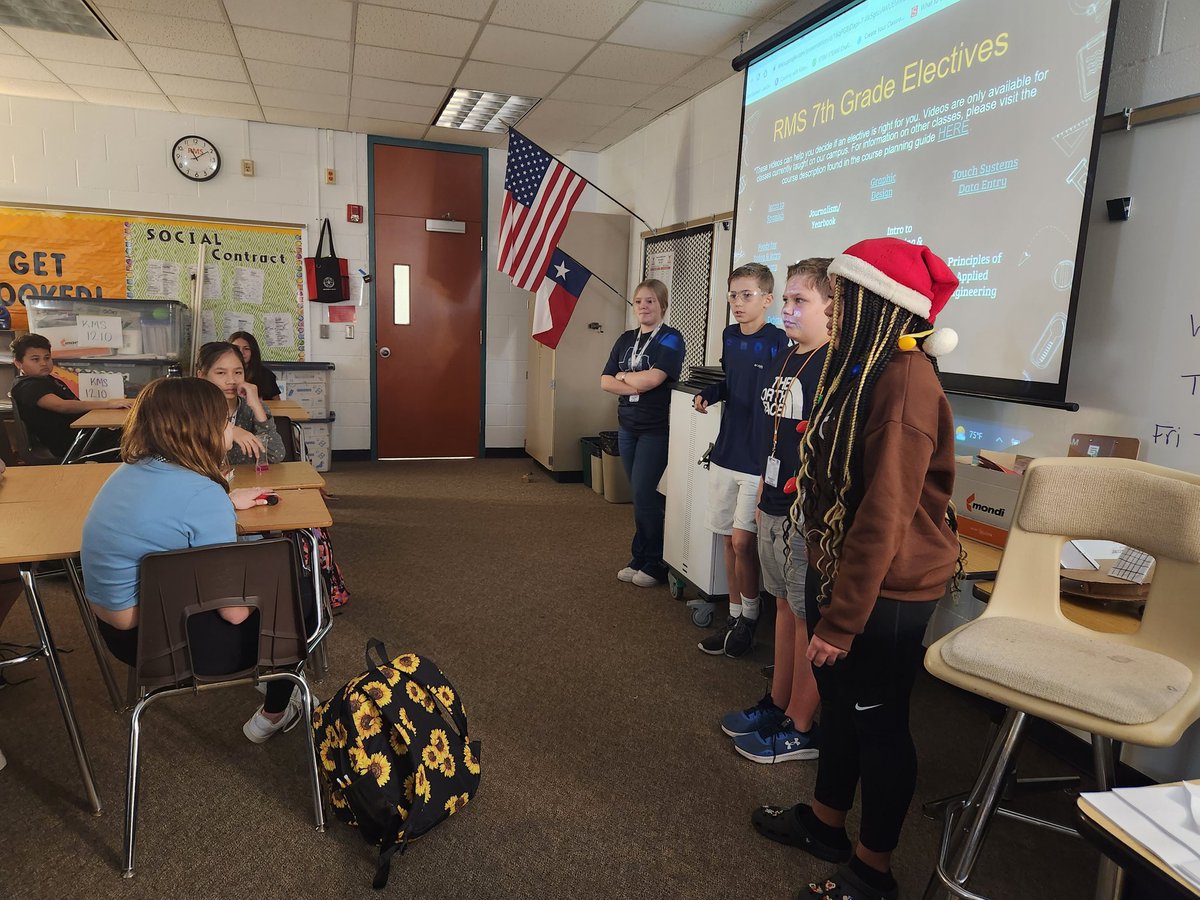 Julie Trzecki (@jtrzecki) on Twitter photo Ending the semester with students explaining next year's elective choices to 6th graders #rephard <a href="/HumbleISD_RMS/">Riverwood MS</a> <a href="/HumbleISD_CTE/">Humble ISD CTE</a> Ending the semester with students explaining next year's elective choices to 6th graders #rephard <a href="/HumbleISD_RMS/">Riverwood MS</a> <a href="/HumbleISD_CTE/">Humble ISD CTE</a>