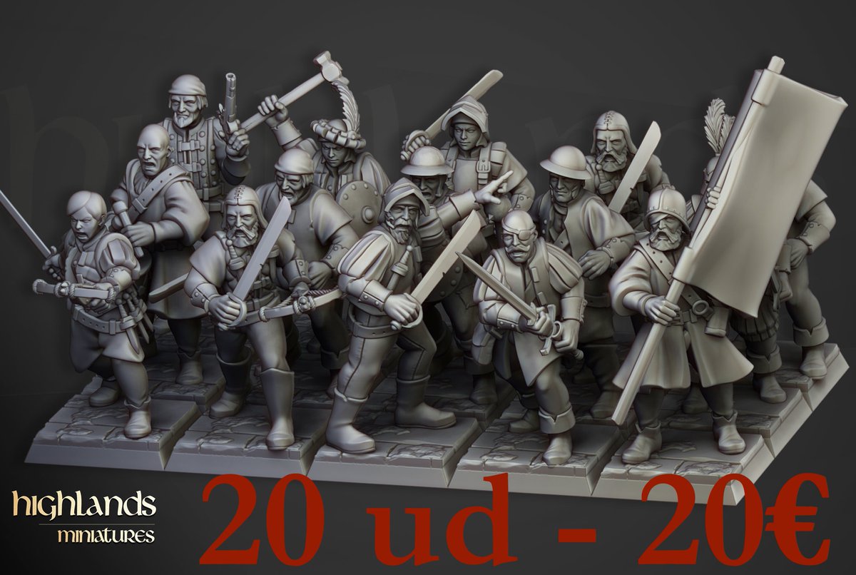 imprimiendo_3D's tweet image. 💡💡
¡OFERTA!  A ver, nos hemos vuelto locos. El concepto de la oferta, miniaturas de highland a un euro a pie (20 miniaturas-20€) y a 8 caballeros a 20€ y 5 a 15€.  Válido hasta el 25 (Navidad), porque el 2 de enero desaparezco de viaje y tengo que dejarlos todos enviados....