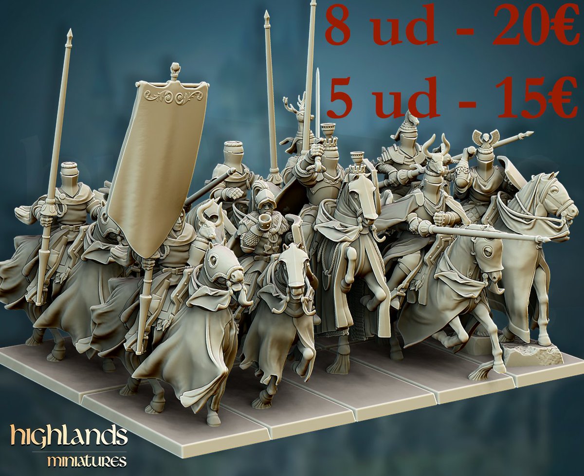 imprimiendo_3D's tweet image. 💡💡
¡OFERTA!  A ver, nos hemos vuelto locos. El concepto de la oferta, miniaturas de highland a un euro a pie (20 miniaturas-20€) y a 8 caballeros a 20€ y 5 a 15€.  Válido hasta el 25 (Navidad), porque el 2 de enero desaparezco de viaje y tengo que dejarlos todos enviados....