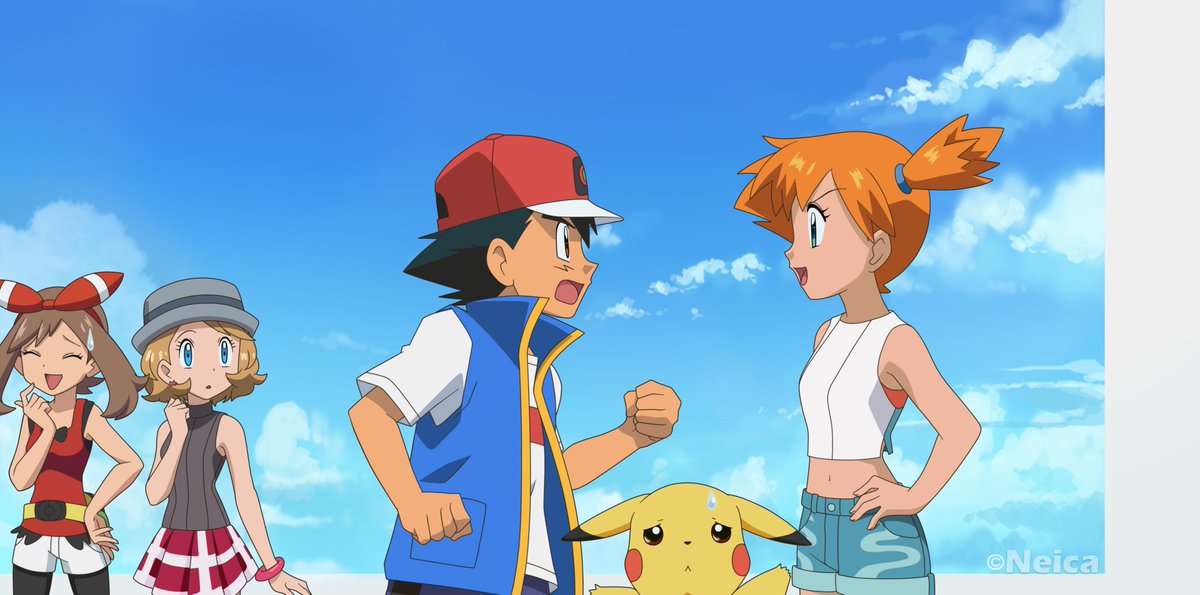 Neica92's tweet photo. Here we go again: Satoshi and Kasumi never miss an opportunity to argue!
Serena reflects on the bond that unites Satoshi and Kasumi: "Will there be something special between those two?"
Can you guess what they are saying to each other?
#アニポケ #anipoke #サトカス 
#Pokeshipping https://t.co/x0tcxdP2mj