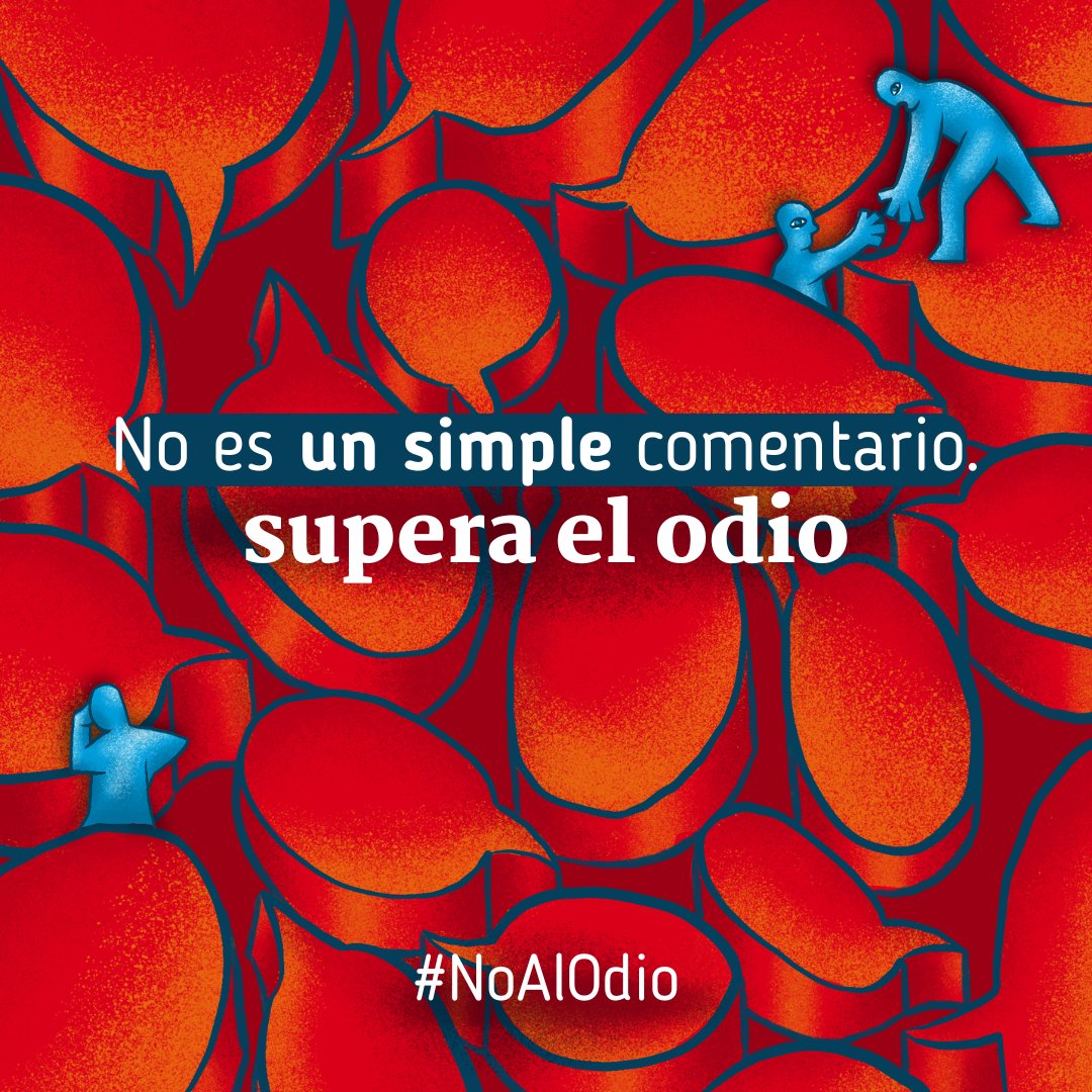 ONU_es's tweet photo. Los mensajes de odio causan daño real.

Di #NoAlOdio: Haz de tus redes sociales una zona sin odio; verifica los datos; comparte mensajes de tolerancia; apoya a los afectados; denuncia la retórica de odio en tus cuentas de redes. https://t.co/MJfzFEKNZX