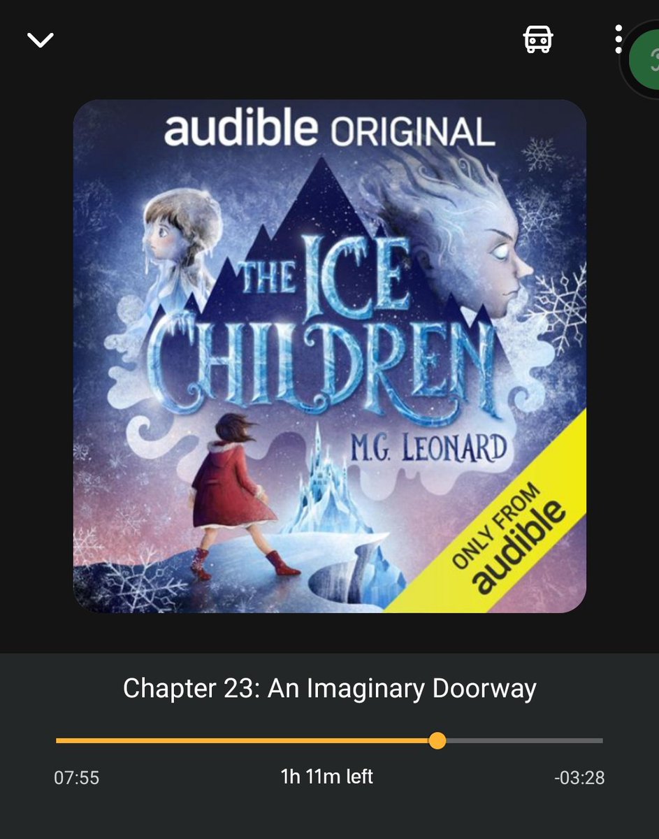 It's been a frosty few days driving to placement. Thankfully @MGLnrd has been keeping me company! Really enjoying #TheIceChildren. Perfect for this weather and a fantastic retelling of the Snow Queen. Definitely recommend if you have #Audible.