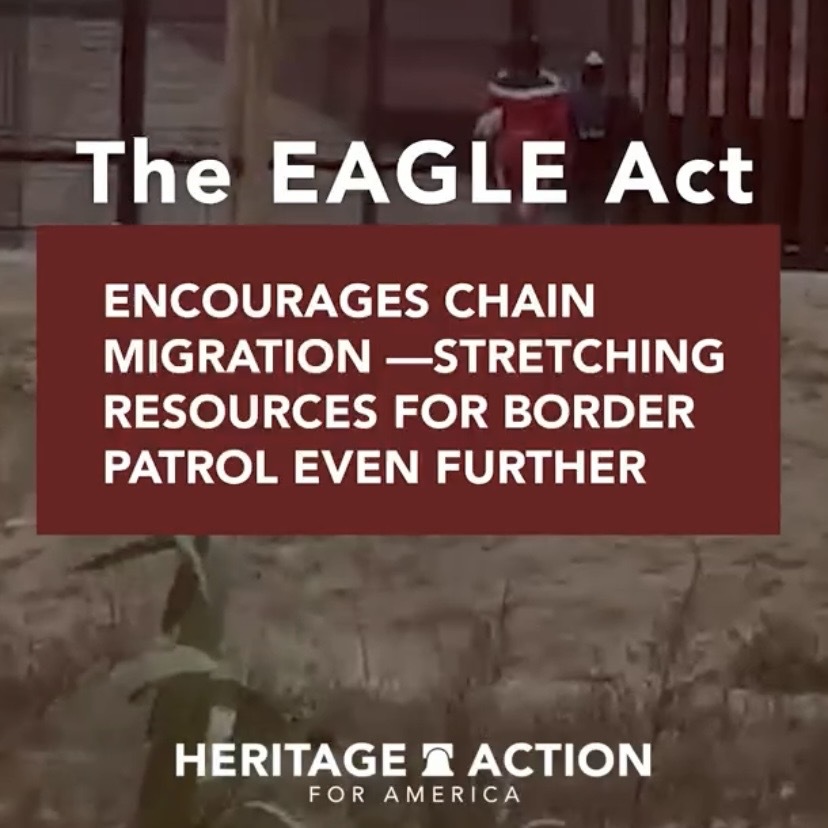 Take action now!

Tell Congress that the EAGLE Act will only make immigration problems WORSE. We need to support border patrol agents, not put them in more danger.
bit.ly/3VFxVPe 

#NoEAGLEAct