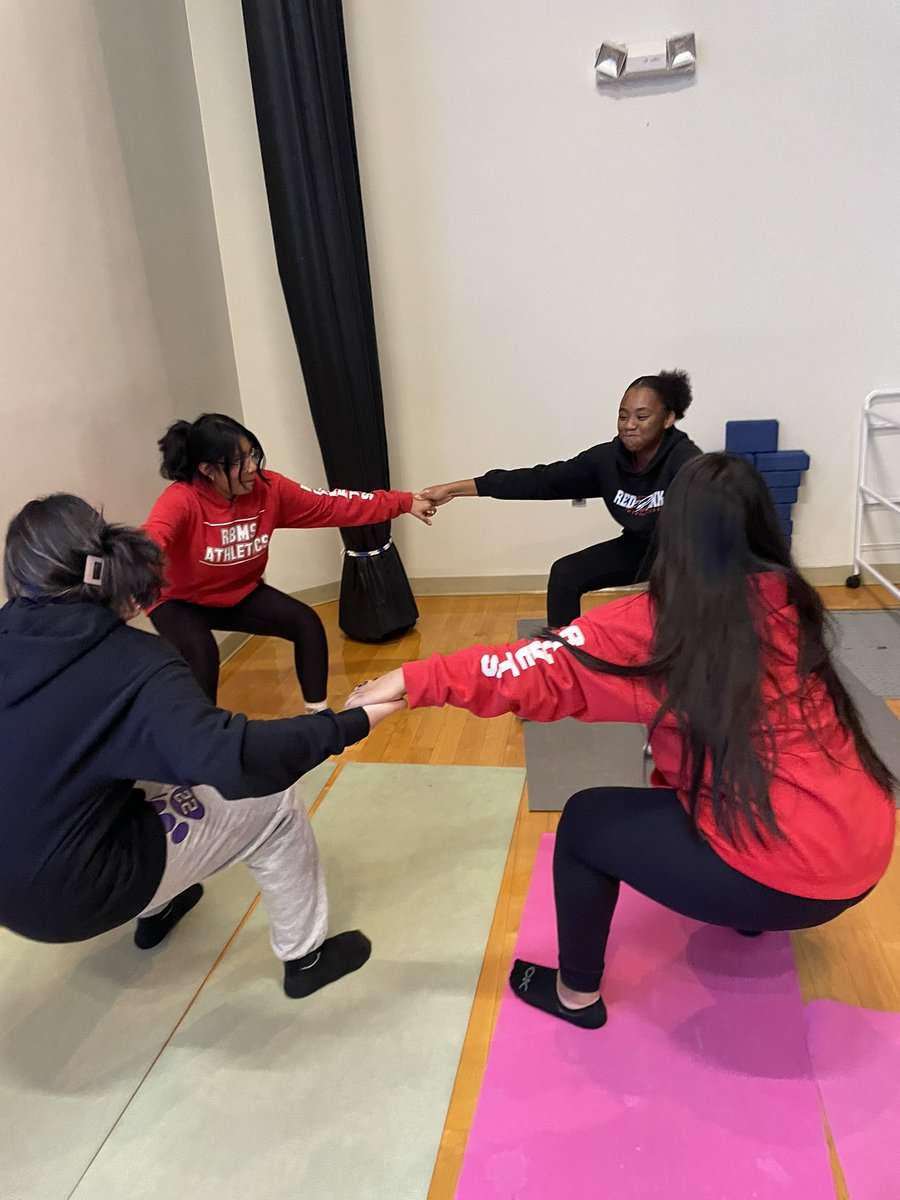 RBMSPE's tweet photo. Mindfulness class, with @RBMSPE doing partner, yoga postures @rbmsROCKETS @DreamBigRB @RbmsVp @RedBankSup https://t.co/3dsjy8rEhR