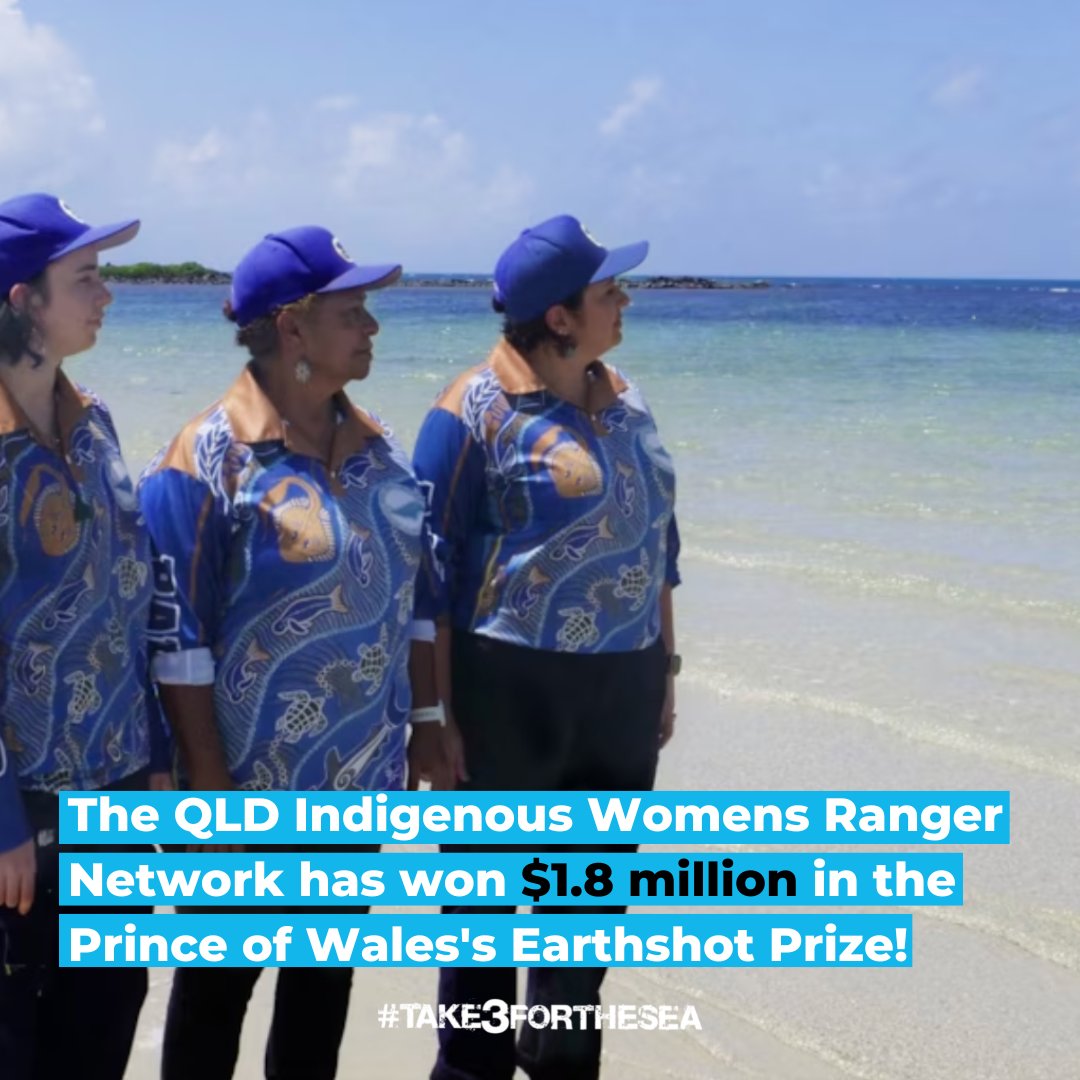 The QLD Indigenous Womens Ranger Network, which manages and protects the Great Barrier Reef, has won $1.8 million in the Prince of Wales's Earthshot Prize! Take 3 is thrilled to see such an incredible women empowering organisation be recognised and rewarded, congratulations!