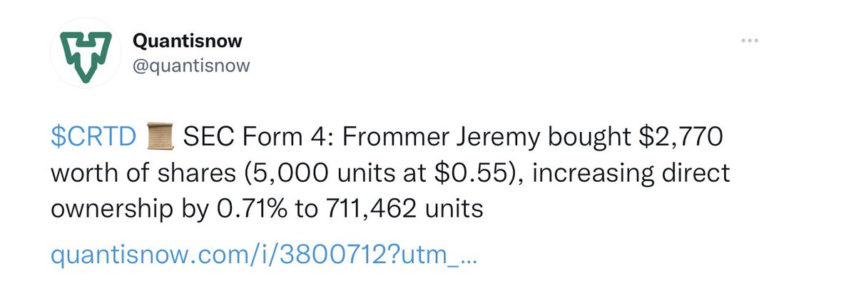 AlbyJr's tweet photo. @Jfromm1968_CRTD wasn’t lying. Last week, this week and “until we bust them”… putting his $ where his mouth is.

And the CEO calls the BIG 3 $GTii $CRTD &amp; $FNGR “DEEPLY UNDERVALUED &amp; representing potentially EXPLOSIVE UPSIDE.” https://t.co/mqwJfUc6FG