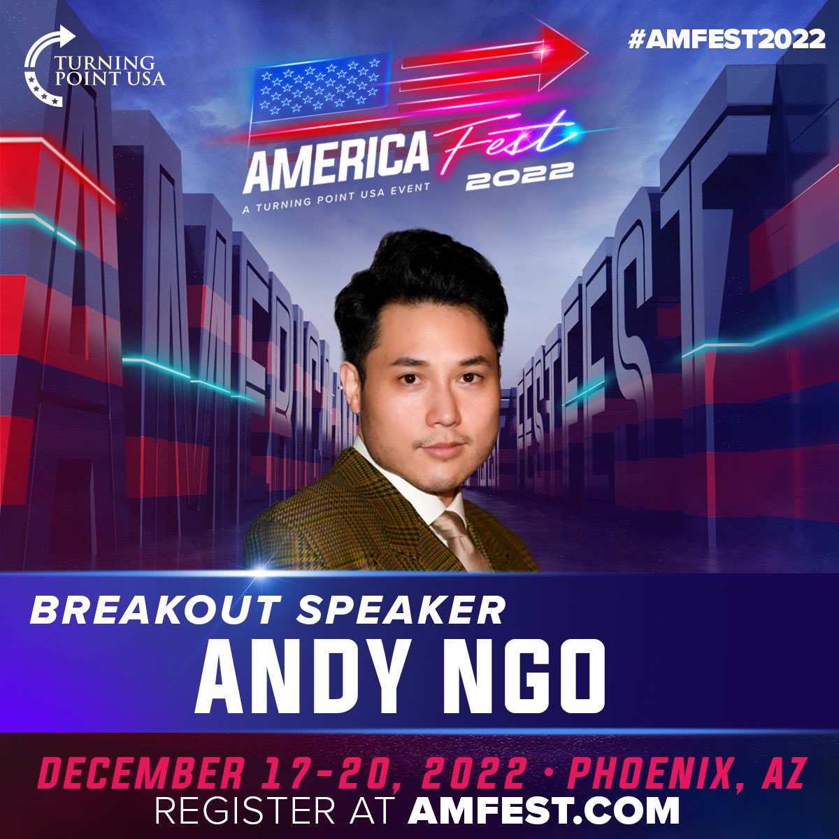 MrAndyNgo's tweet photo. I’ll be speaking at @TPUSA’s #AMFEST2022 in Phoenix, Ariz. https://t.co/Mwmgj8Mu7l https://t.co/kRBJpiDC6j