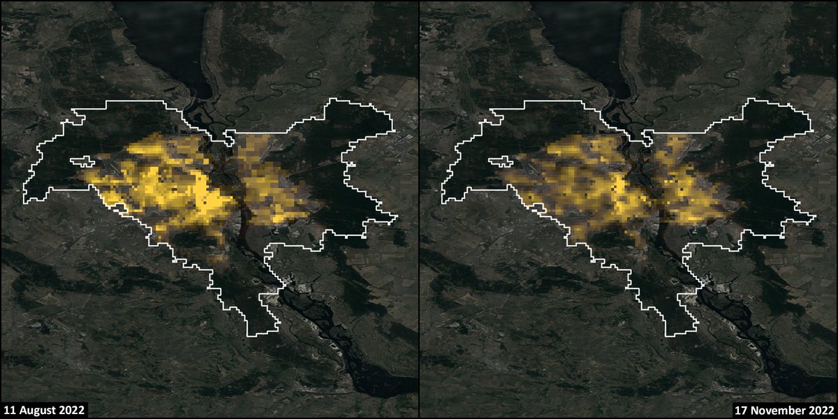 ObserveConflict's tweet photo. New analysis shows significant instability and decrease in nighttime light production since the attacks on Ukrainian energy infrastructure started in October 2022.

https://t.co/RlIwUNxkZv https://t.co/kRMbh2hTsE
