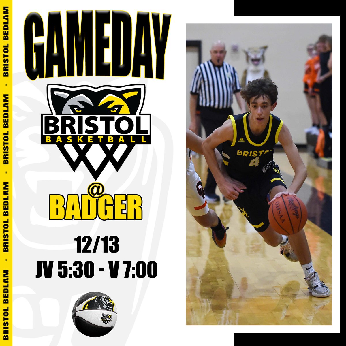 GAMEDAY

Bristol (4-1) @ Badger (4-0)

JV 5:30 - V 7:00

#bristolbedlam