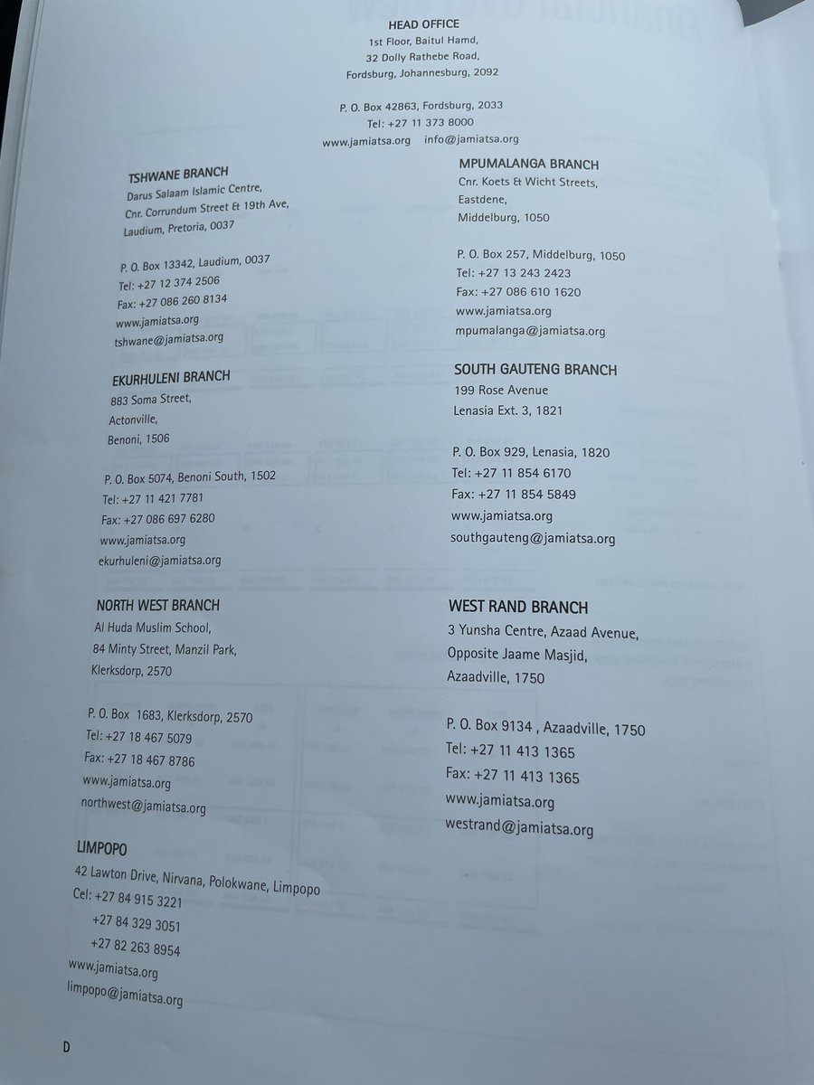 Very impressed by the setup and vision of <a href="/Jamiatsa/">Jamiatul Ulama SA</a> including the Darul Ifta headed by Mufti Zakariyya Pandor, a student of Mufti Mahmud Hasan Gangohi. Allah Almighty reward our respected Mawlana <a href="/EbrahimBham/">Ebrahim Bham</a> for hosting us and take the Jamiat from strength to strength.