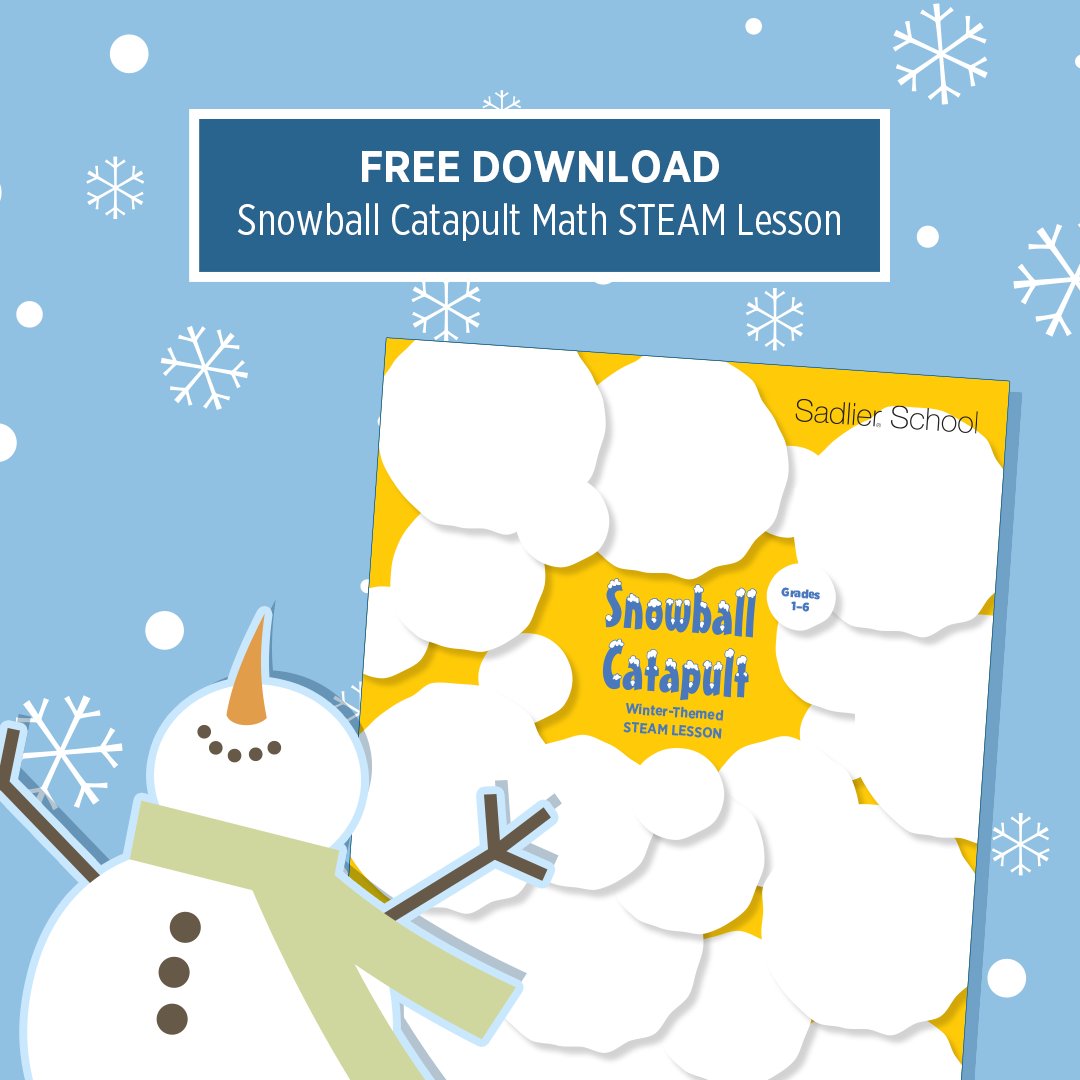SadlierSchool's tweet photo. 2-day Snowball Catapult STEAM Lesson for grades 1–6 https://t.co/wYgL34Z4G0
#Edchat #MathChat #HomeSchool #Education #ElementaryTeacher #Math #MathTeacher #TeachChat #SadlierSchool #SadlierMath #ProfessionalDevelopment #EduLeadership #CatholicEdchat #CatholicSchools https://t.co/2vUd9HHQ9I