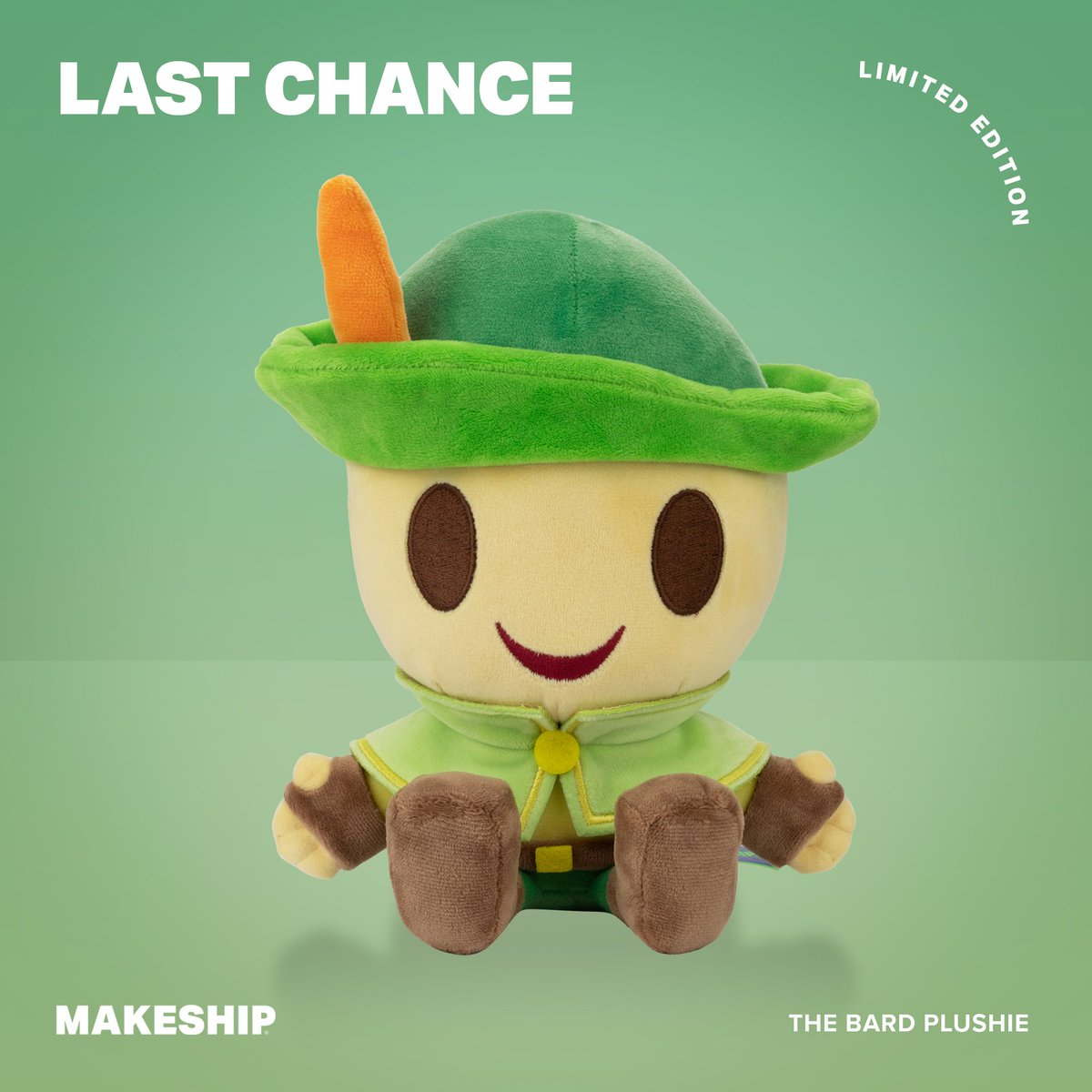 thank you everyone for your amazing support!!! be aware we are coming into the FINAL day of the bard plush era. don't miss it! shop.makeship.com/3FqOyHD
