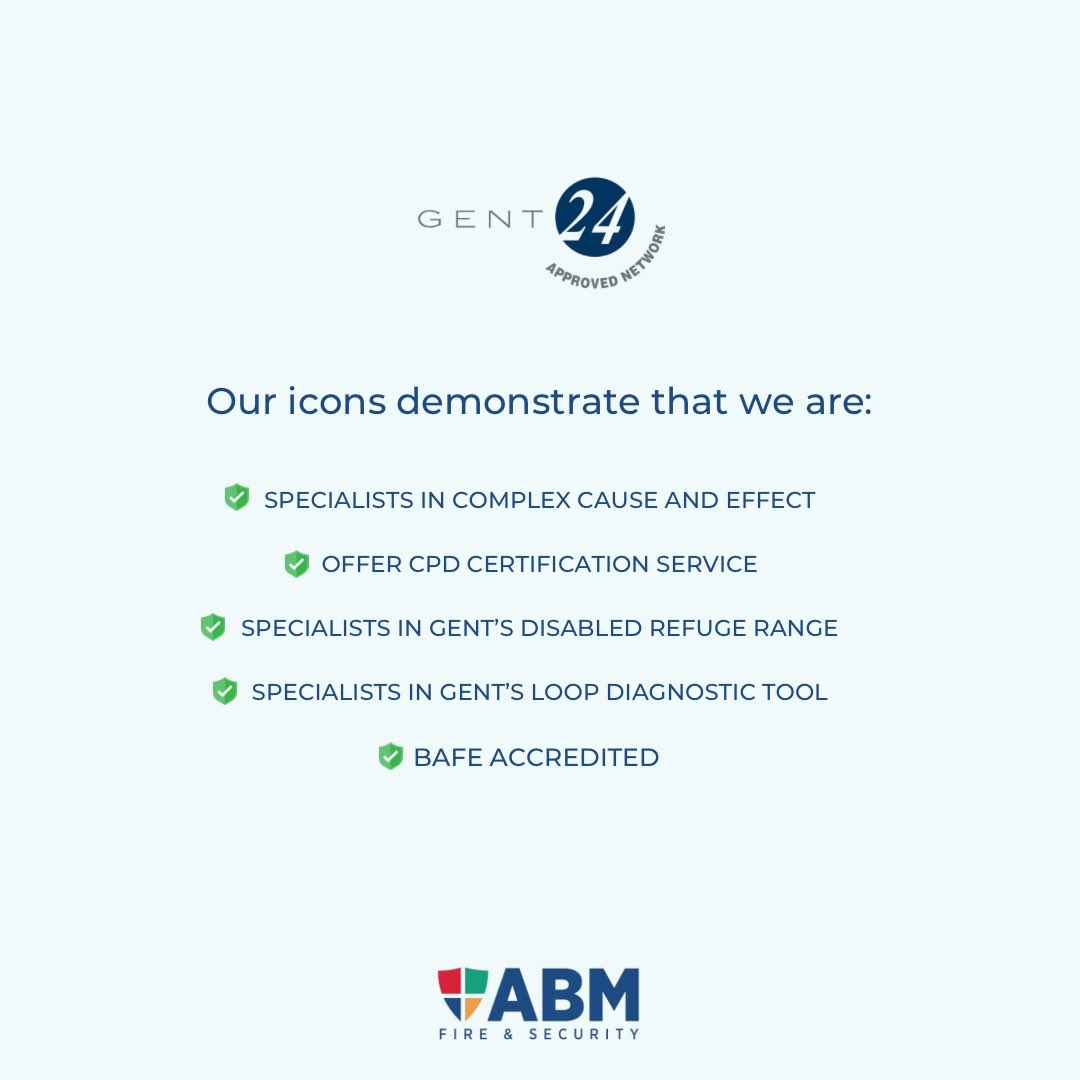 The Gent 24 Approved Network 👍

ABM Fire and #Security has recently joined the Gent 24 Approved Network ⏰ 

Within this network, ABM has achieved the status of System Integrator.

Our achievements and capabilities are further represented through Gent’s icon reward scheme 🏆