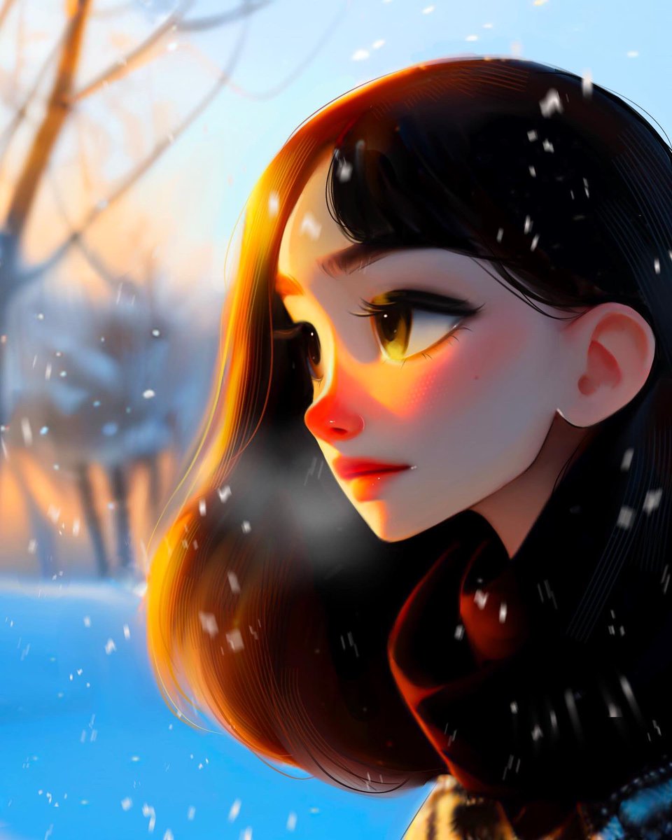 New winter artwork❄️⛄️
#digitalart #digitalpainting #winter #snow #snowfall #portraitart #portrait #ArtistOnTwitter