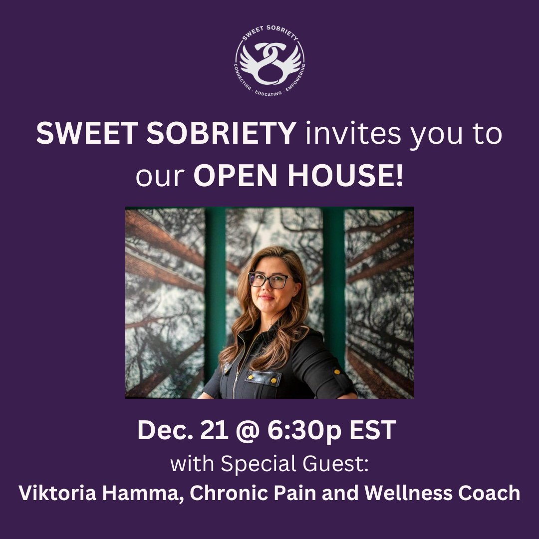 Sweet Sobriety is hosting an open house on 12.21.22 at 6:30pm EST. To learn more - sign up for our newsletter sweetsobriety.ca/zsubscribemail @foodaddiction4u @sweet_sobriety