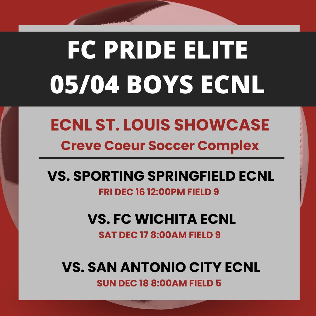FCPride05B_ECNL's tweet photo. ECNL St Louis Showcase December 16-18. https://t.co/xG4TofaX8Z