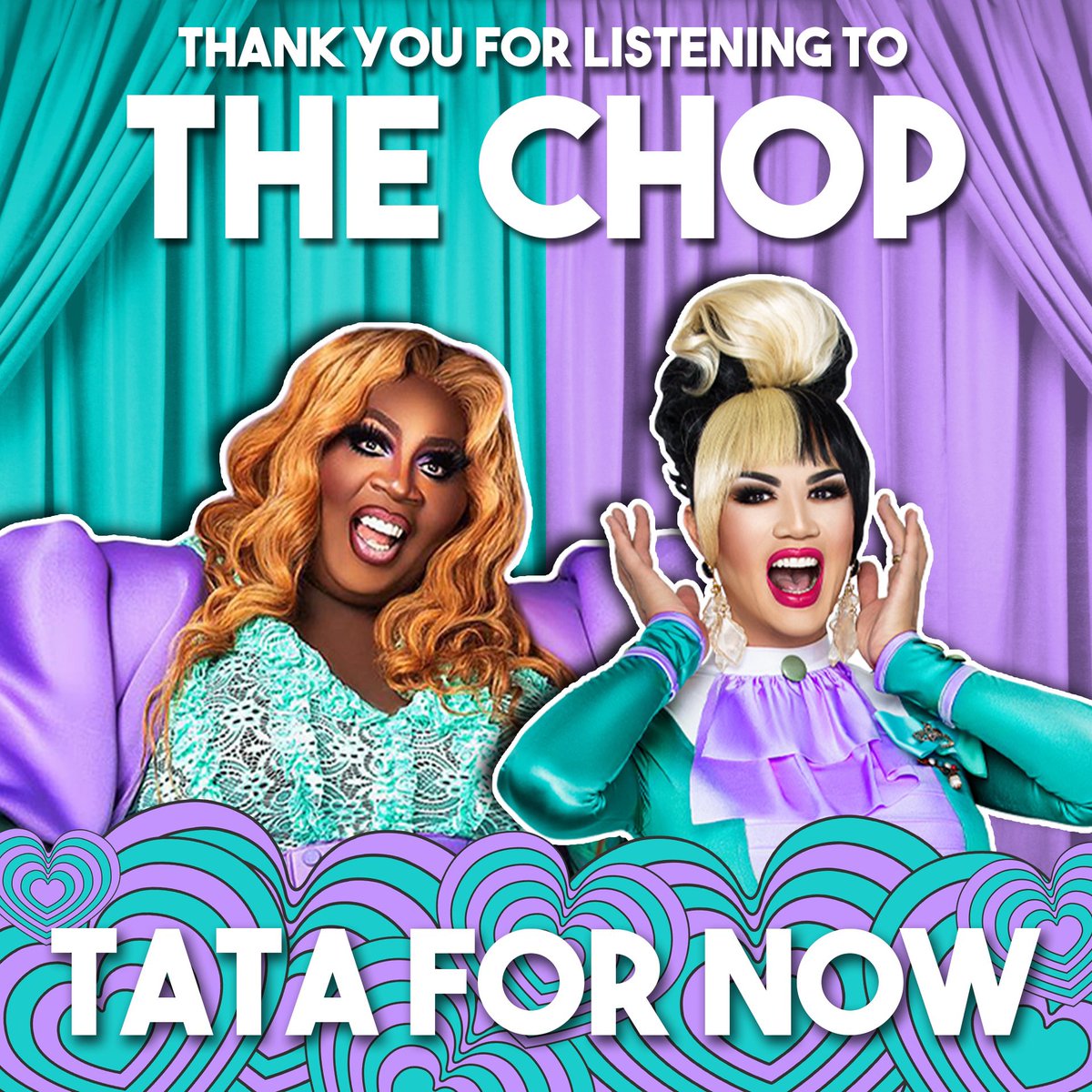 MomPodcasts's tweet photo. Thank you for listening to #TheChop as @manilaluzon & @LatriceRoyale expertly reviewed Drag Race seasons around the world 🌎
This isn’t a goodbye forever … but a see you later from the chop divas 💜💙 https://t.co/CcBfUL84rD
