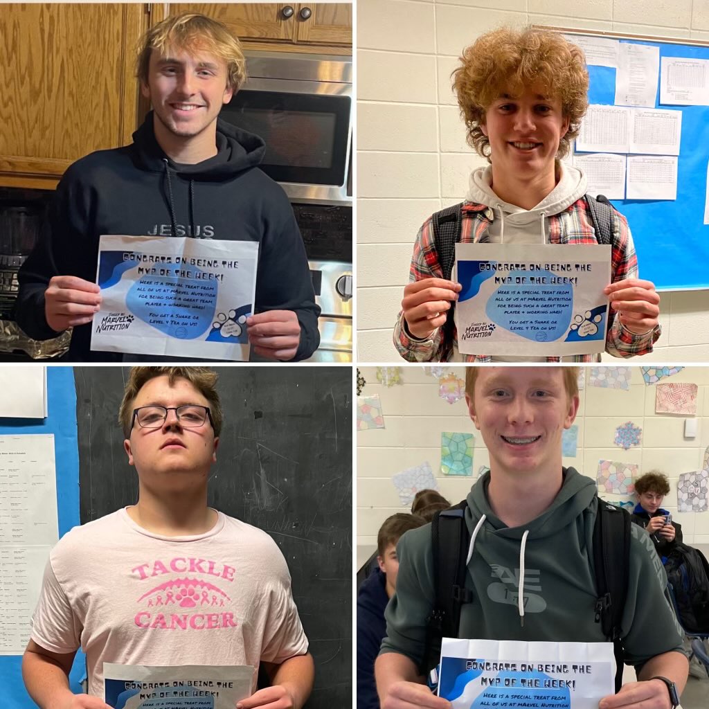 BulldogBoysBall's tweet photo. Congrats to our #MarvelNutrition Team MVP’s of the Week!

Varsity ⁦@Alex_Weiss2⁩ 
JVA ⁦@ZachBengtson⁩ 
JVB ⁦@Jackson25163130⁩ 
C Squad Matthew Warhol 

Job well done boys!
#dogs
#brotherhood
#approachmatters https://t.co/15fNIFsRmd