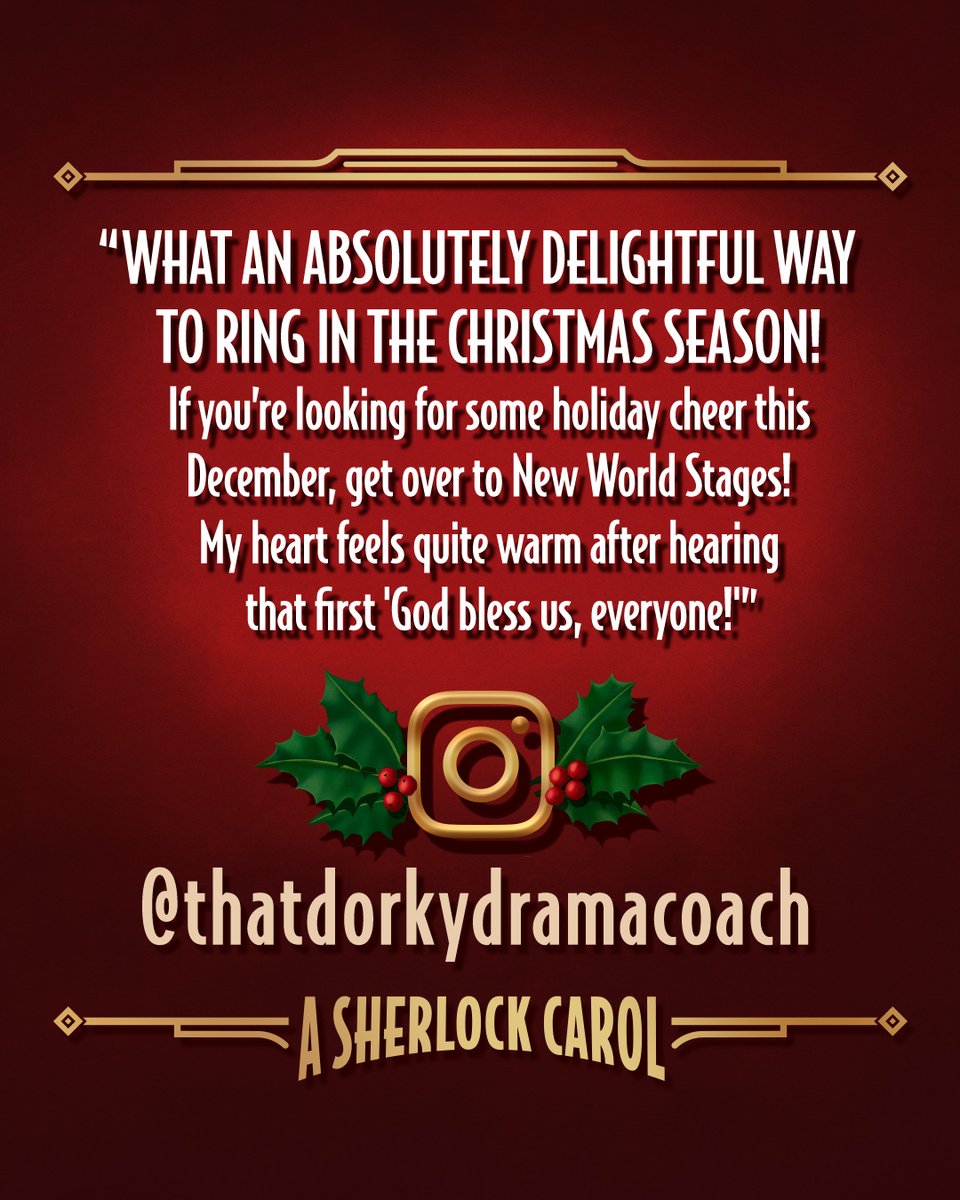 asherlockcarol's tweet photo. Only a few weeks left to experience this heartwarming holiday production! #ASherlockCarol https://t.co/uZmd2h7OMh