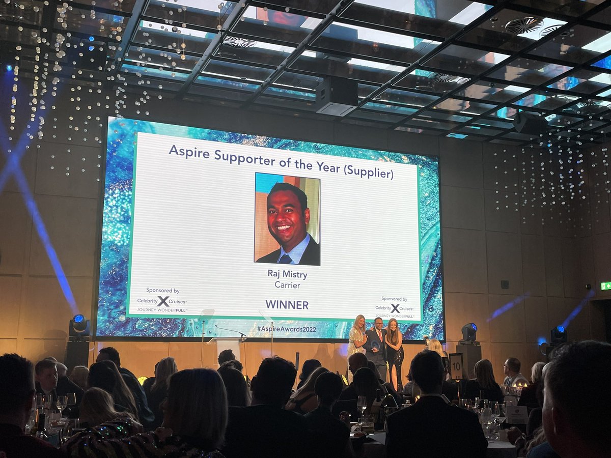 markduguid's tweet image. An overwhelming night @ #AspireAwards2022, my last event as Carrier MD. 

So many best wishes from friends across luxury travel &amp;amp; we held BOTH of our awards - luxury operator and luxury team of the year!  Our very own @rmistry23 also won a special recognition award! 🍾