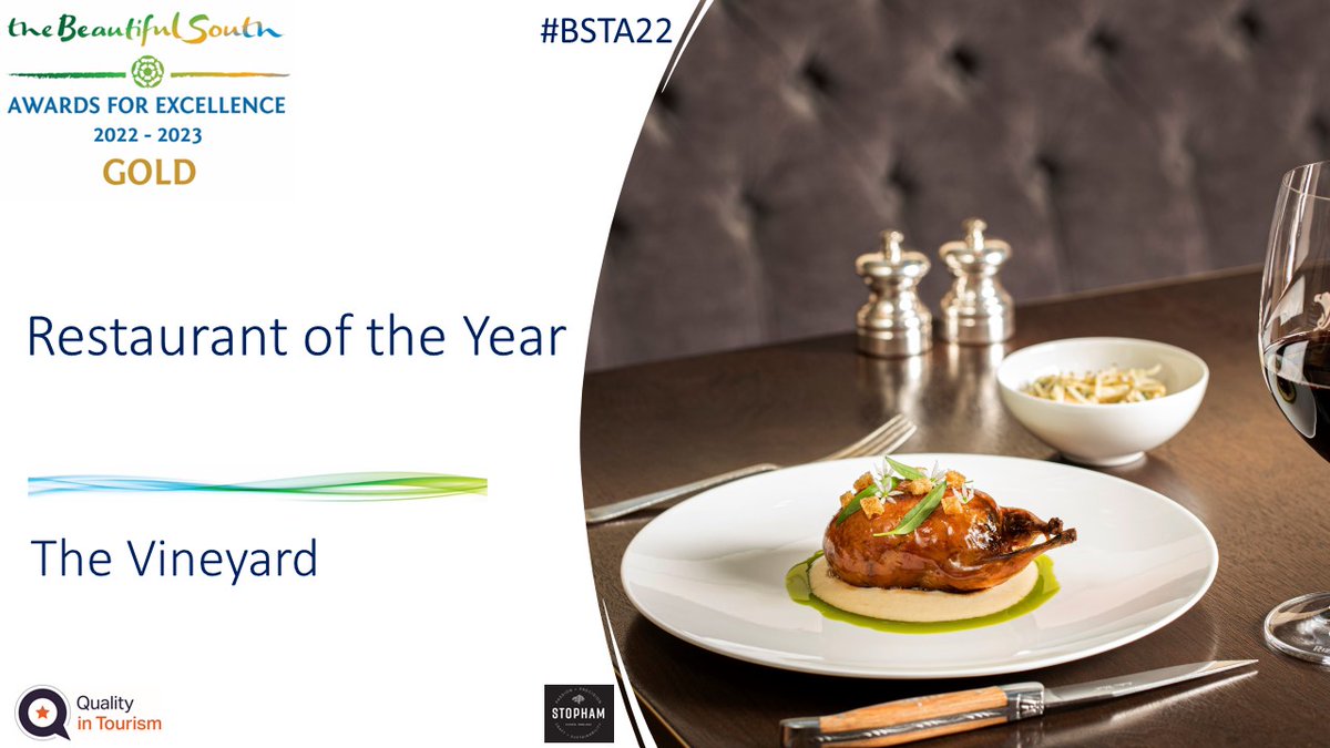 BeautifulSouthAwards (@bstourismawards) on Twitter photo As testament to the strength of this category, the judging panel were unable to separate two exceptional restaurants, and so have awarded two Gold awards. These awards go to The Glasshouse Restaurant and <a href="/VineyardNewbury/">The Vineyard Hotel & Spa</a>! #BSTA22 As testament to the strength of this category, the judging panel were unable to separate two exceptional restaurants, and so have awarded two Gold awards. These awards go to The Glasshouse Restaurant and <a href="/VineyardNewbury/">The Vineyard Hotel & Spa</a>! #BSTA22