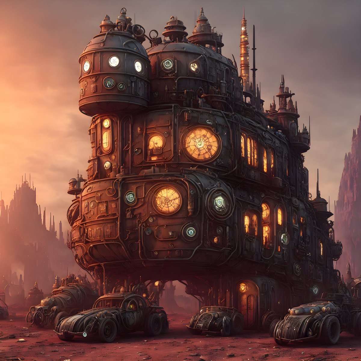 #MortalEngines meet #MadMax vibes.

@LeonardoAi_ is super addictive. 

#StableDiffusion #AiArt