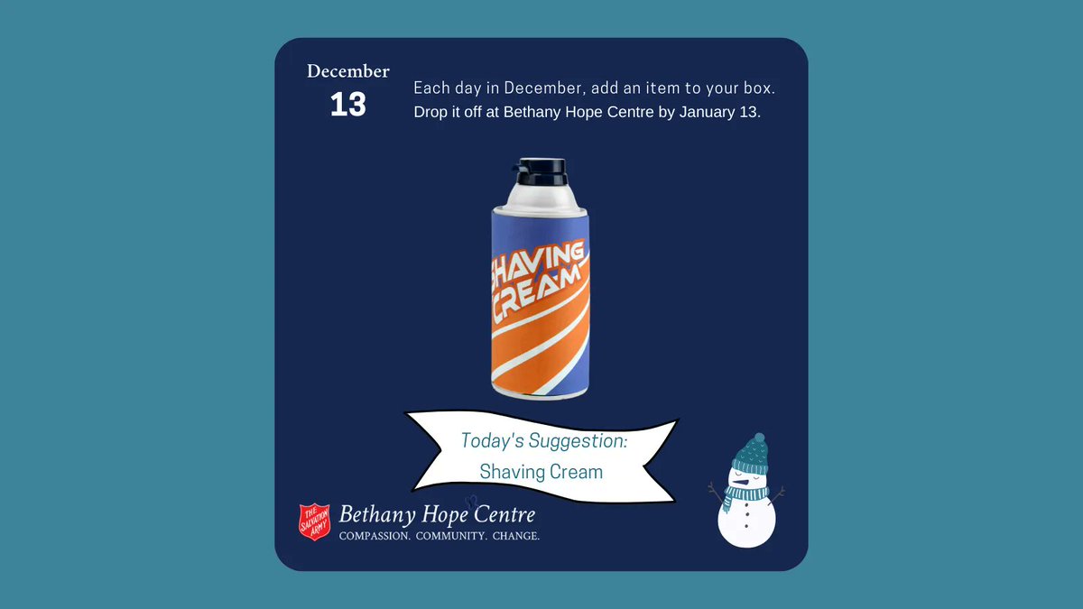 BethanyHopeCtr's tweet photo. Here is today’s suggestion for your Advent Box. Bring hope to young-parent families in our community! 

#BethanyHopeCentre #CompassionCommunityChange #SalvationArmyCanada #ItTakesACommunity #YOW #Ott #MyOttawa #DonateOttawa https://t.co/FXG0poCDse