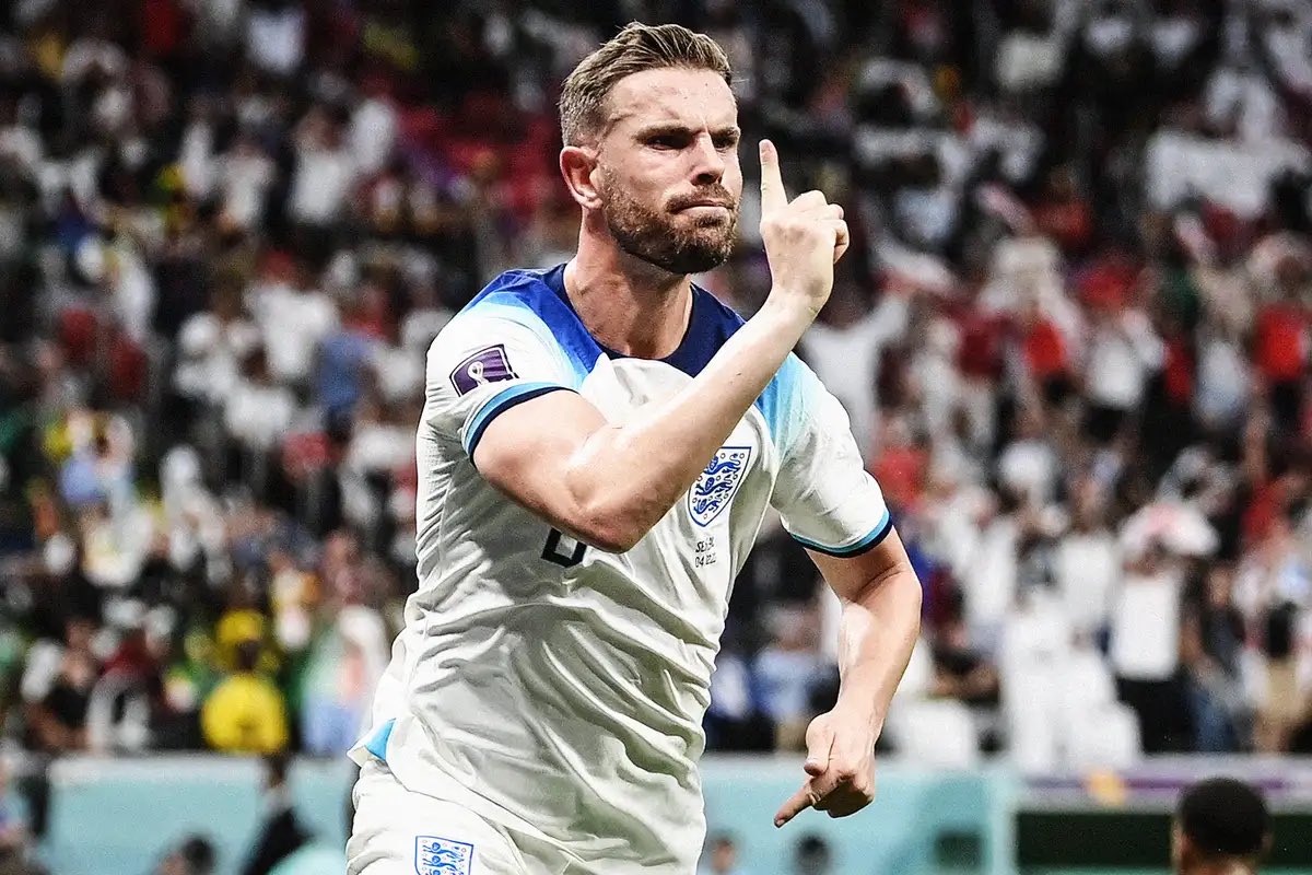 TheAnfieldTalk's tweet photo. In case you forgot, a reminder that Jordan Henderson will end his career with more World Cup knockout round goals than Cristiano Ronaldo. https://t.co/uHrTLMIcqW