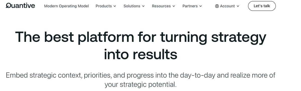 dhinchcliffe's tweet photo. Strategy-to-results platform #gtmhub has just been renamed @quantive_inc.
They are on my #ShortList of leading #OKR tracking platforms as well.
#FutureOfWork #SaaS #management https://t.co/hNeDjFexGA