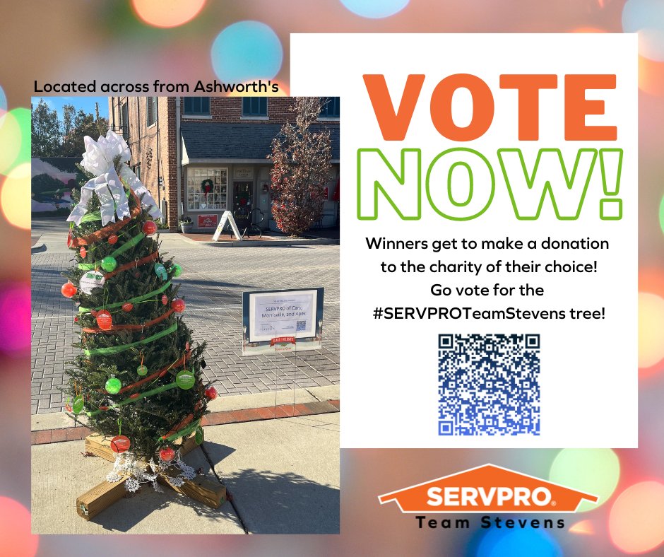 Servpro_Stevens's tweet photo. *Please don't forget to vote!*
#SERVPROTeamStevens is proud to participate in the Town of Cary's Gifting Tree Project! The top three winners get to make a donation to a charity of their choice! 
Visit: https://t.co/Wv3qVjSgY8
#christmastree #giftingtreeproject #carync https://t.co/UdBVihBIgE