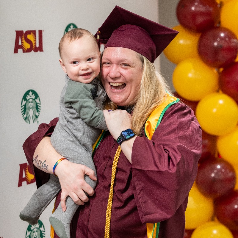 asuonline's tweet photo. Monday's @Starbucks Partner and Family Open Forum was full of coffee, family, and amazing stories of perseverance! We enjoyed celebrating with these resilient graduating @starbucksprtnrs. Way to go #SunDevils! π #ASUgrad #ToBeInCollege