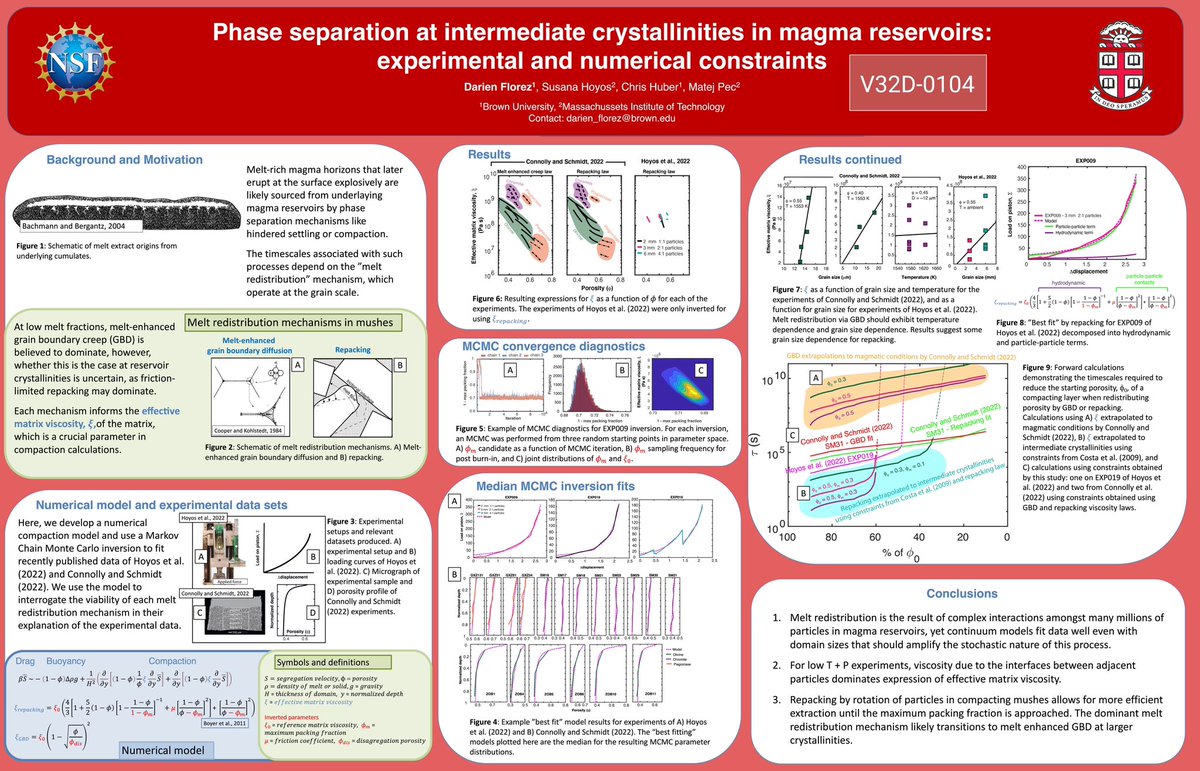 DarienFlorez_'s tweet photo. Interested in the physical processes that lead to the generation of eruptible melt horizons in magma chambers? Come to my #AGU22 poster tomorrow from 9 AM - 12:30 PM! I’ll be around the second half! https://t.co/7PijpIS3X7