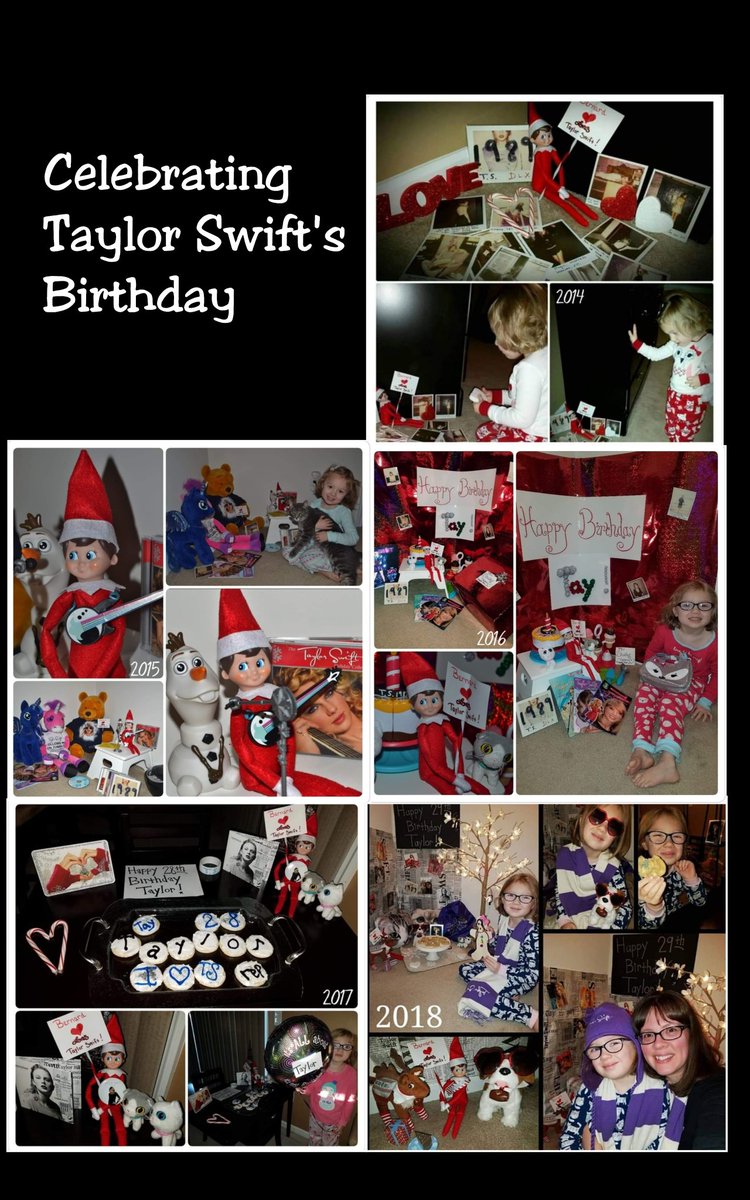 beckbeckboo's tweet photo. @taylornation13 @taylorswift13  
Our @elfontheshelf has been celebrating #TaylorSwift    birthday for 9 years. My #TinySwiftie LOVES that she will wake up on #December13th and know they will do something for Taylor.❤️
#HappyBirthdayTaylorSwift
#elfontheshelf

https://t.co/x0y0A3x62N https://t.co/uasHY3b9LJ