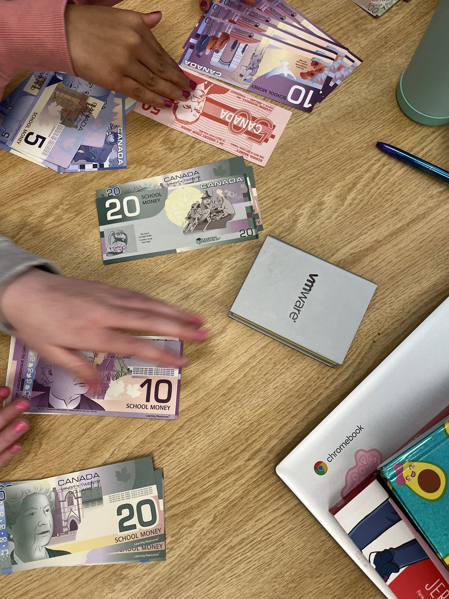 CassidyHDSB's tweet photo. Today we were learning in the library so we got to explore Canadian bills from different eras in math centre activities. @gsgators #hdsbsharesmath https://t.co/XuNLykQPsA
