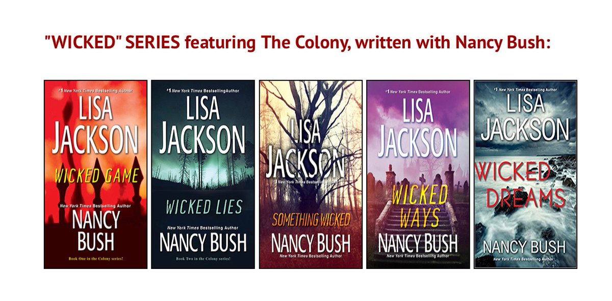 readlisajackson's tweet photo. This is the order of the Wicked Series (from left to right). More information can be found here: https://t.co/A0iaIYLX2i

#readlisajackson #nancybush #wickedseries https://t.co/fswke3TWnE