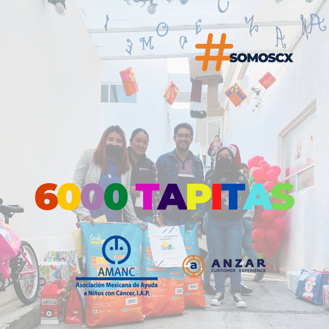 AnzarCx's tweet photo. ¡Una meta más cumplida!
En #AnzarCX hacer una sociedad más humana y solidaria es fundamental en nuestra misión; por ello realizamos nuestra campaña de recolección de tapitas para apoyar a nuestros amigos de AMANC Estado de México con su gran labor para los niños y niñas. https://t.co/KYIgYtVbdC
