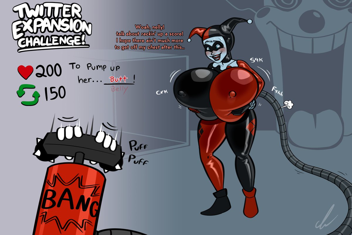 sourcherryless3's tweet photo. Part 2 of Harley Quinn: Inflatable.
Her tits swell up.. and then they swell up again.
Over twice as big as she hoped for, now it's time to redirect the flow down low... 🍑🍑
#stripgame #stripthecharacter #breastexpansion https://t.co/8aRAzojB9x