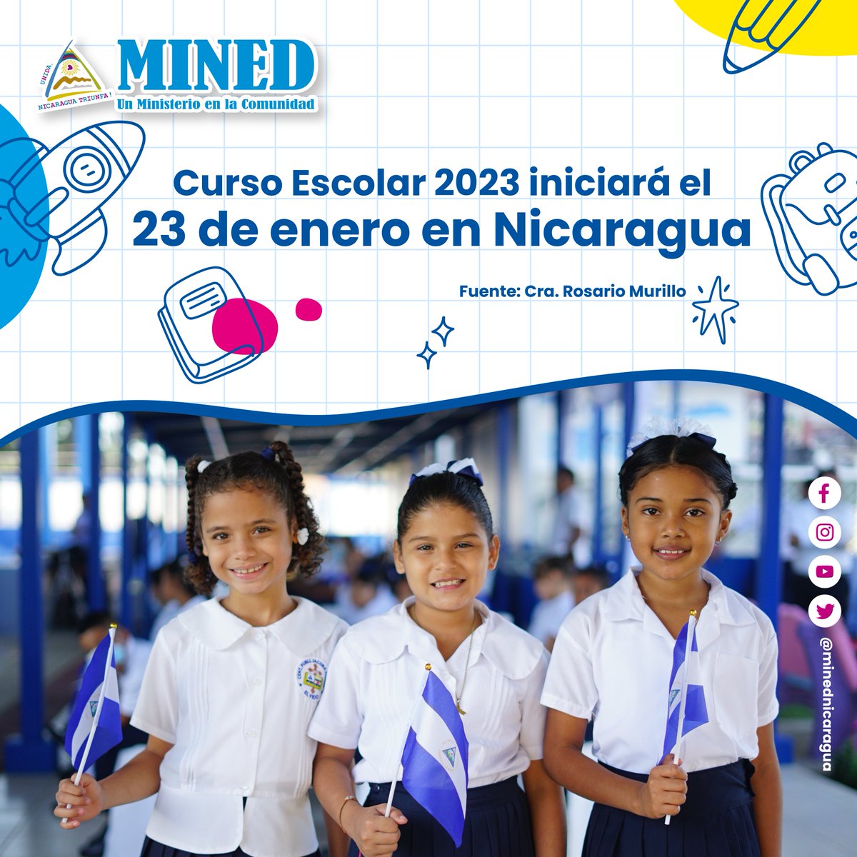 Ministerio de Educación on Twitter: "Curso Escolar 2023 iniciará el 23